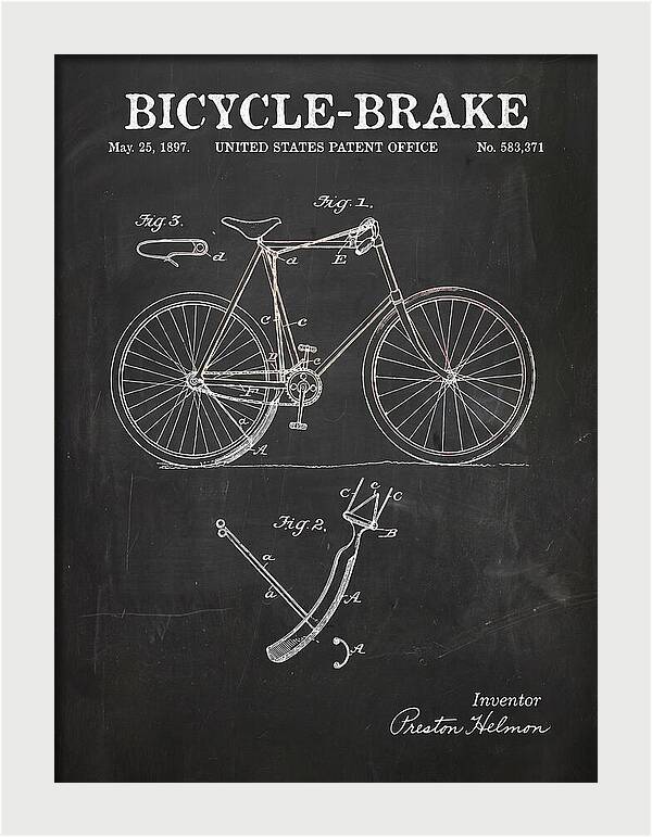 Bicycle Brake Chalkboard Patent Us583371a