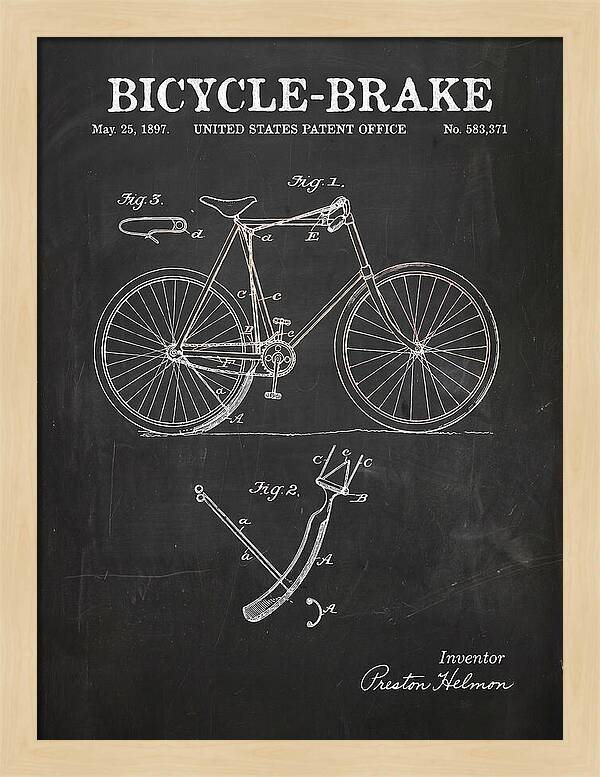 Bicycle Brake Chalkboard Patent Us583371a