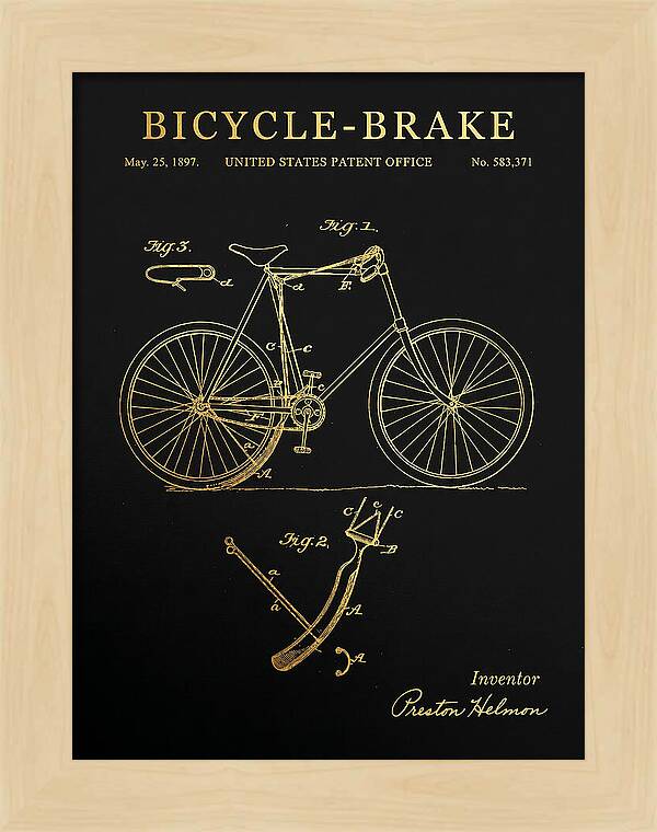 Bicycle Brake Gold Patent Us583371a