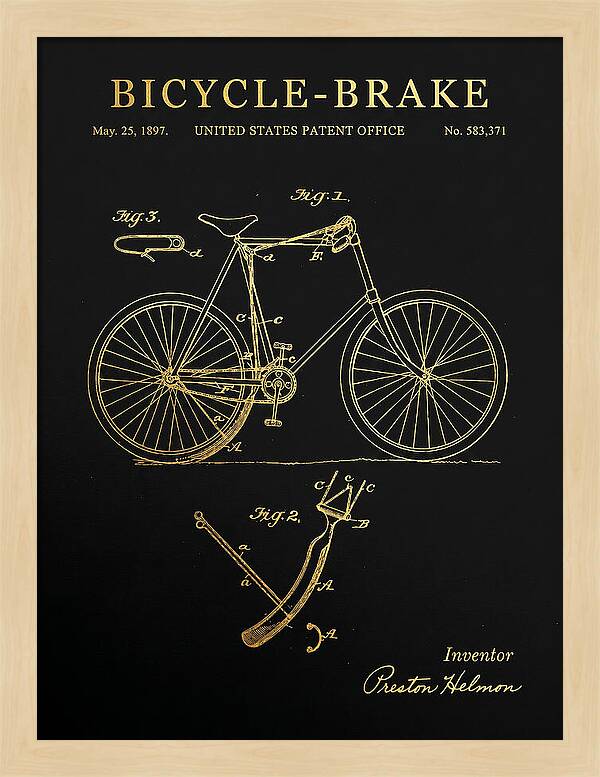 Bicycle Brake Gold Patent Us583371a