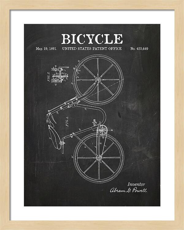Bicycle Chalkboard Patent Us452649a