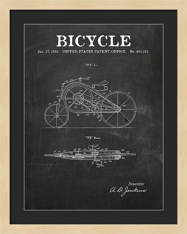 Bicycle Chalkboard Patent Us490252a