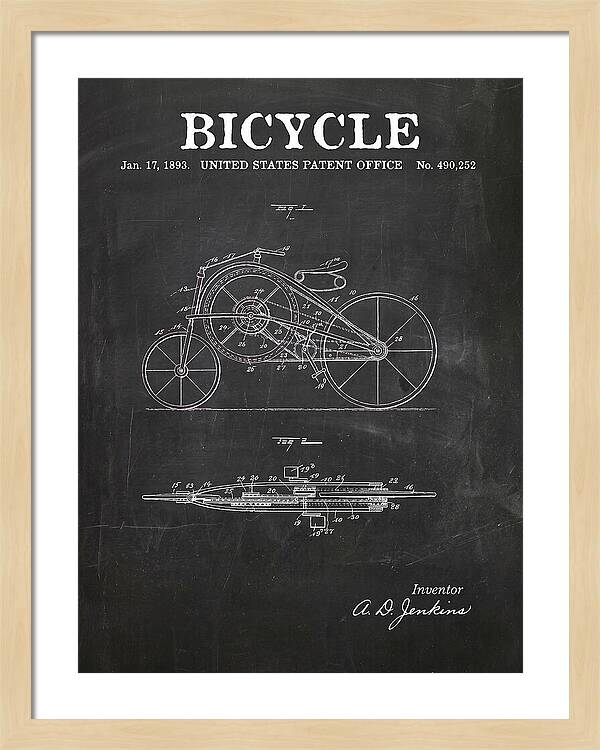 Bicycle Chalkboard Patent Us490252a