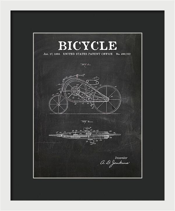 Bicycle Chalkboard Patent Us490252a