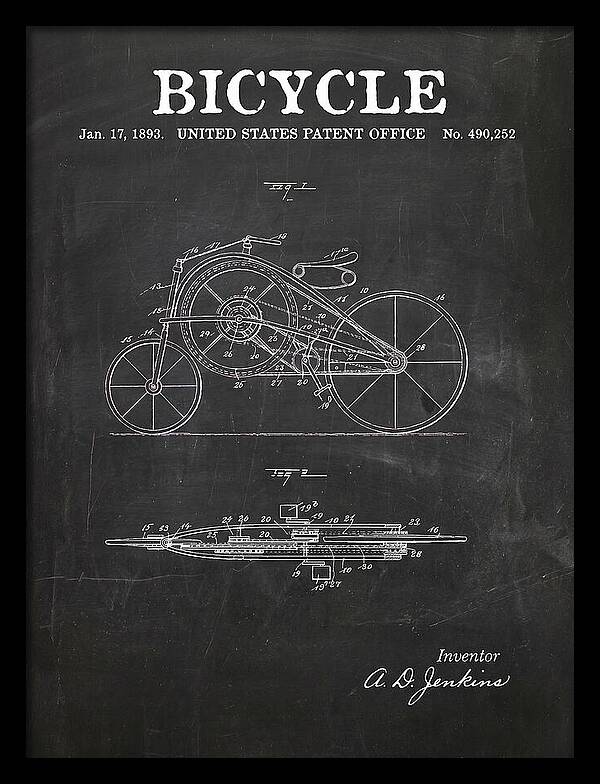 Bicycle Chalkboard Patent Us490252a
