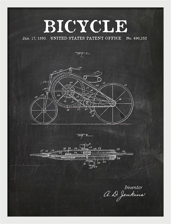 Bicycle Chalkboard Patent Us490252a