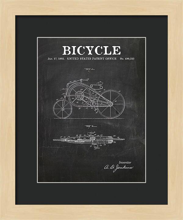 Bicycle Chalkboard Patent Us490252a