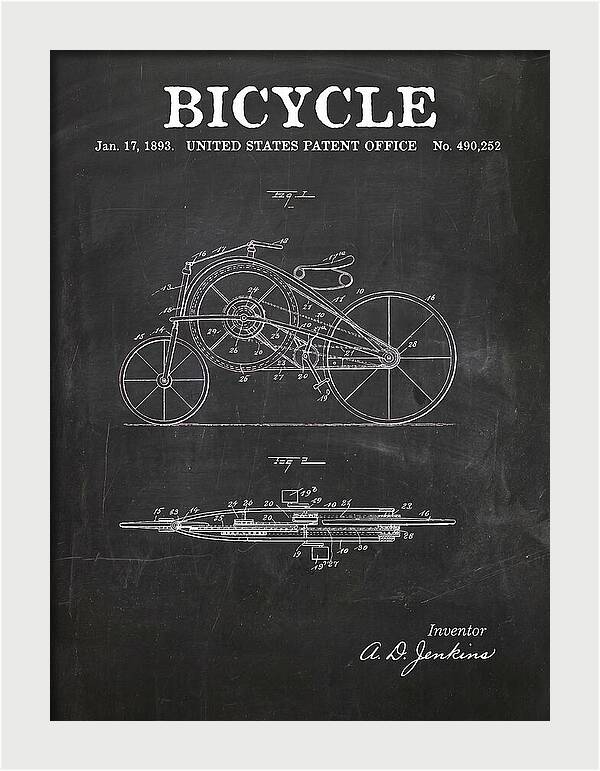 Bicycle Chalkboard Patent Us490252a