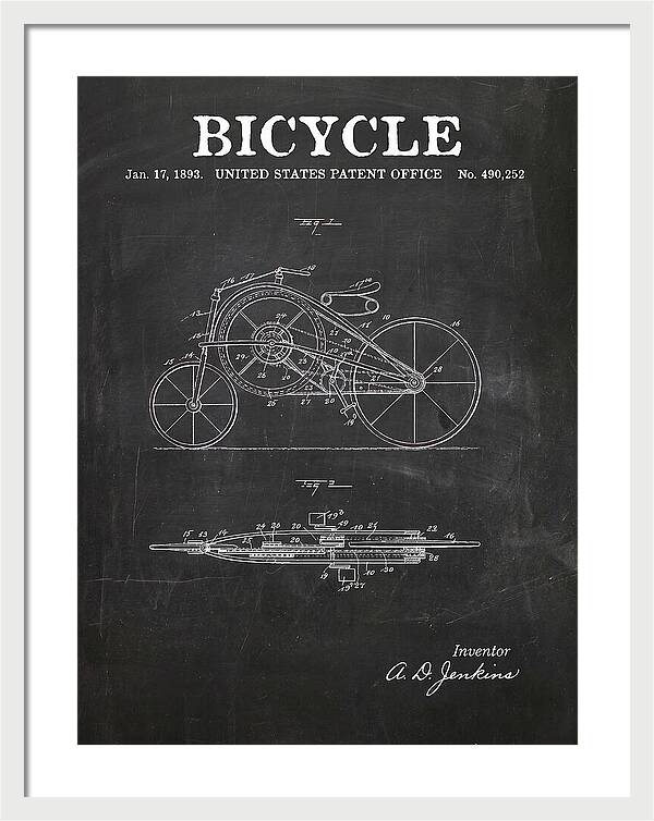 Bicycle Chalkboard Patent Us490252a