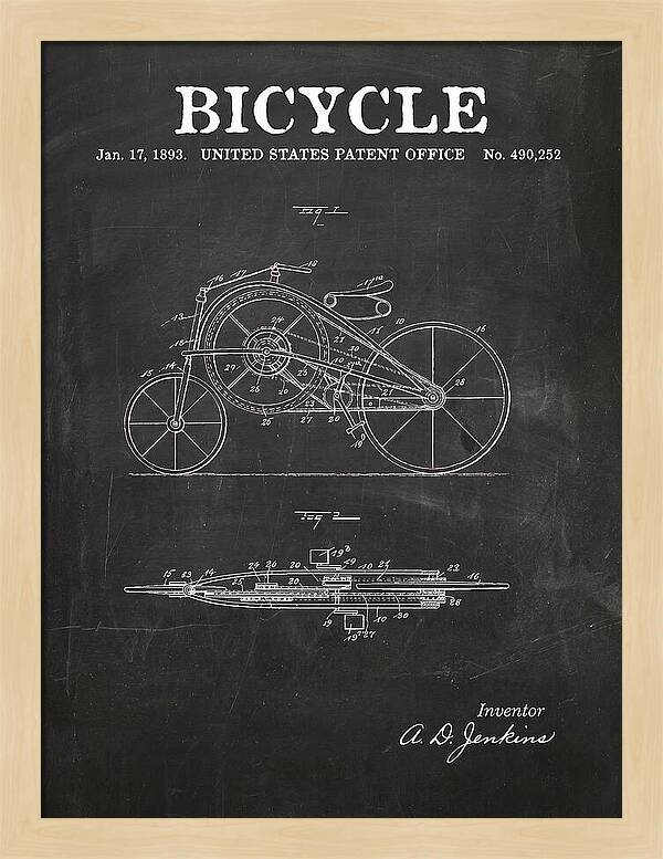 Bicycle Chalkboard Patent Us490252a