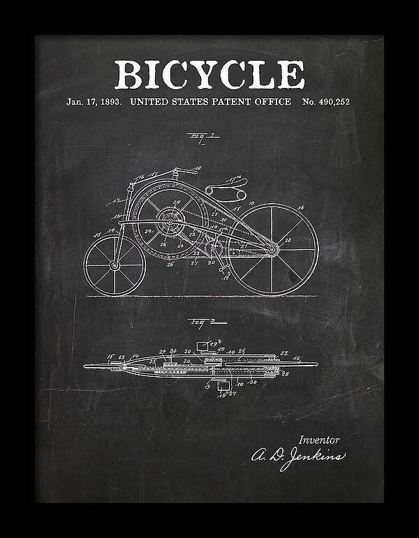 Bicycle Chalkboard Patent Us490252a