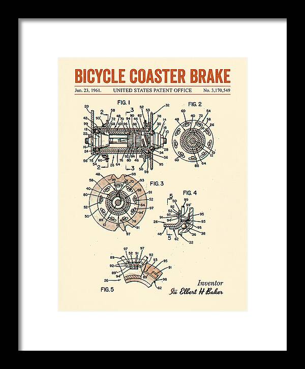 Bicycle Coaster Brake Retro Patent Us3170549a
