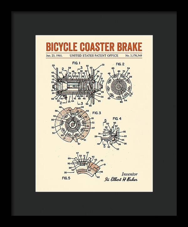 Bicycle Coaster Brake Retro Patent Us3170549a