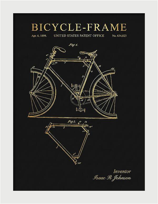Bicycle Frame Gold Patent Us634823a