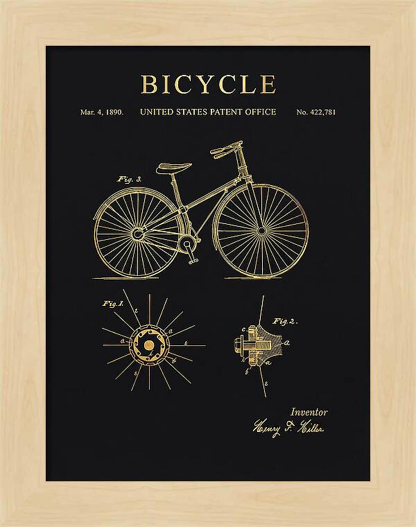 Bicycle Gold Patent Us422781a