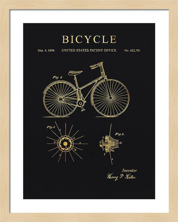 Bicycle Gold Patent Us422781a