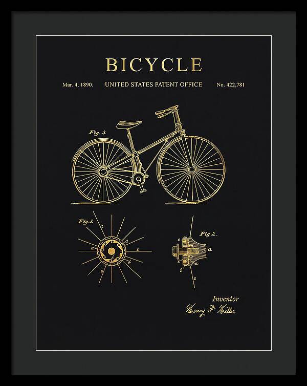 Bicycle Gold Patent Us422781a