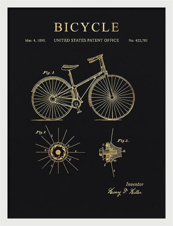 Bicycle Gold Patent Us422781a