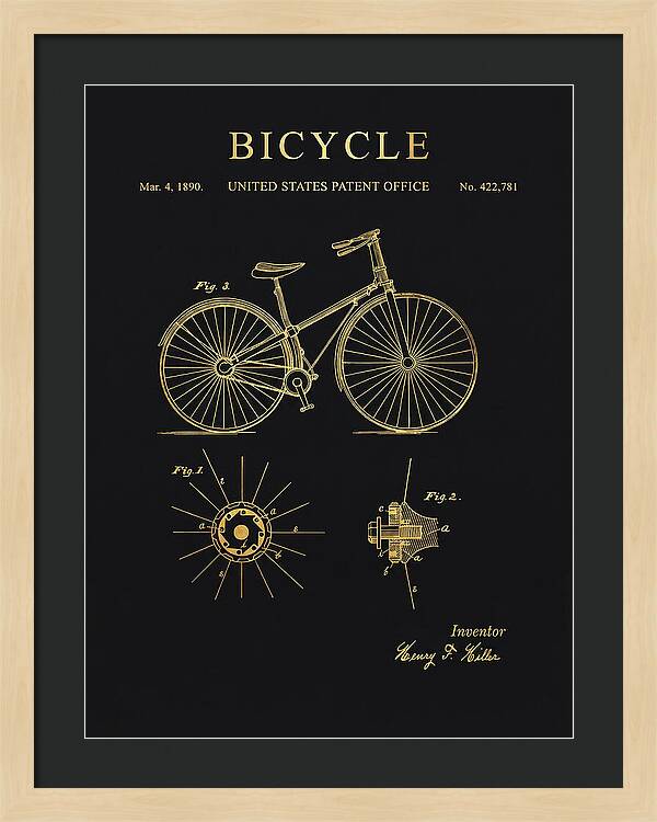 Bicycle Gold Patent Us422781a