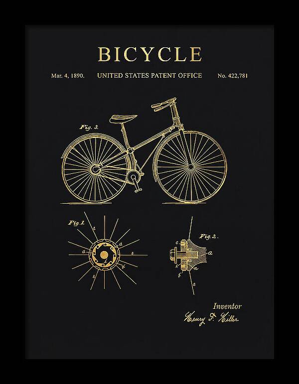 Bicycle Gold Patent Us422781a