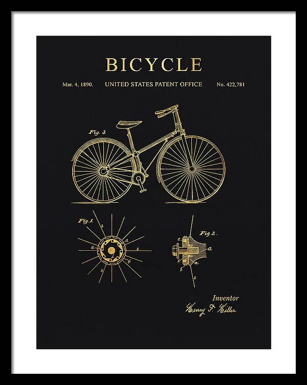 Bicycle Gold Patent Us422781a
