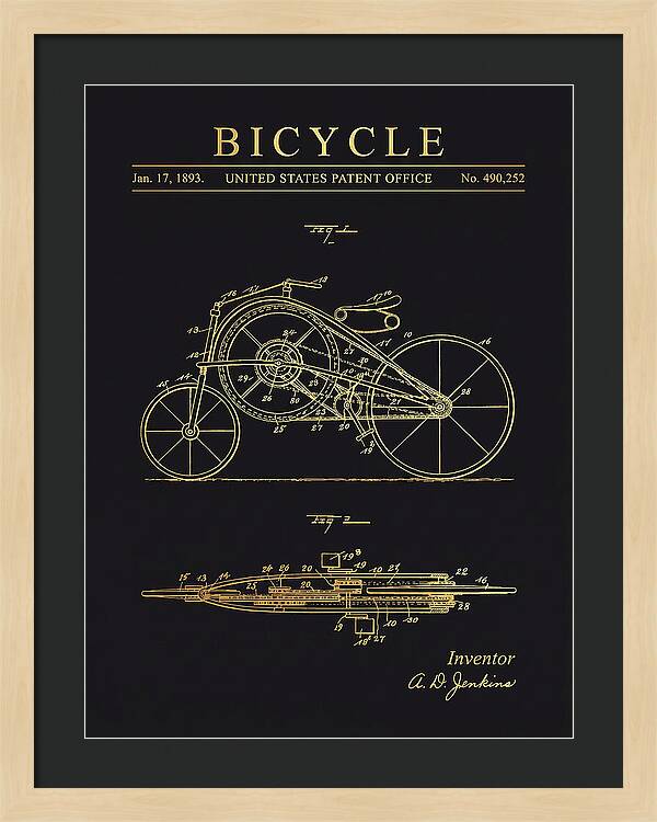 Bicycle Gold Patent Us490252a