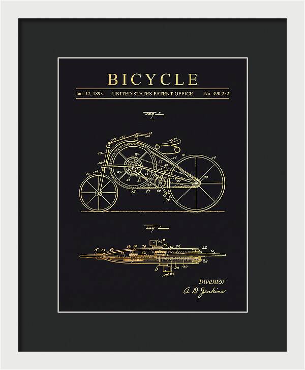 Bicycle Gold Patent Us490252a