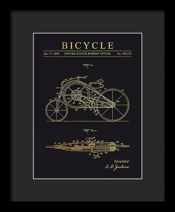 Bicycle Gold Patent Us490252a