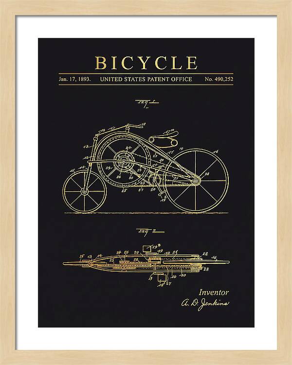 Bicycle Gold Patent Us490252a