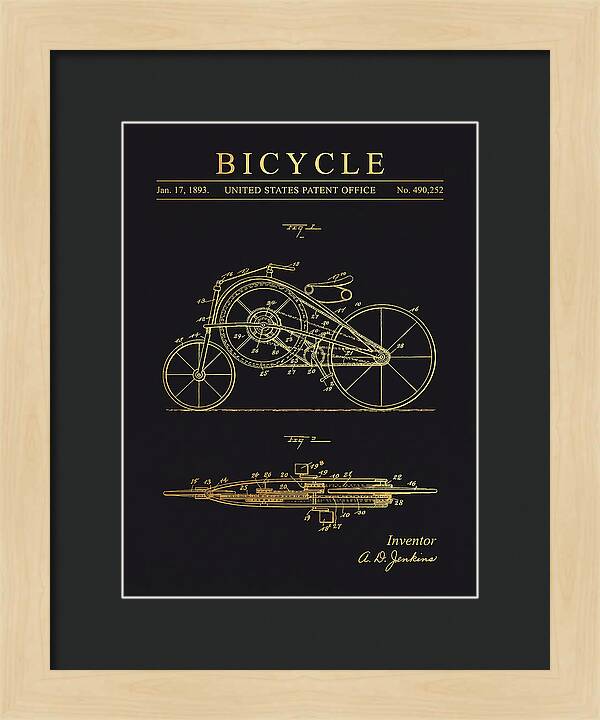Bicycle Gold Patent Us490252a