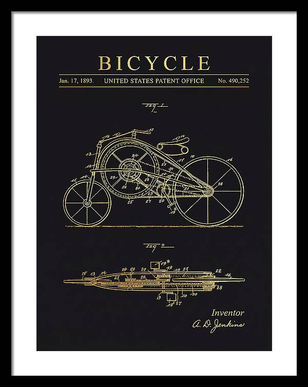 Bicycle Gold Patent Us490252a
