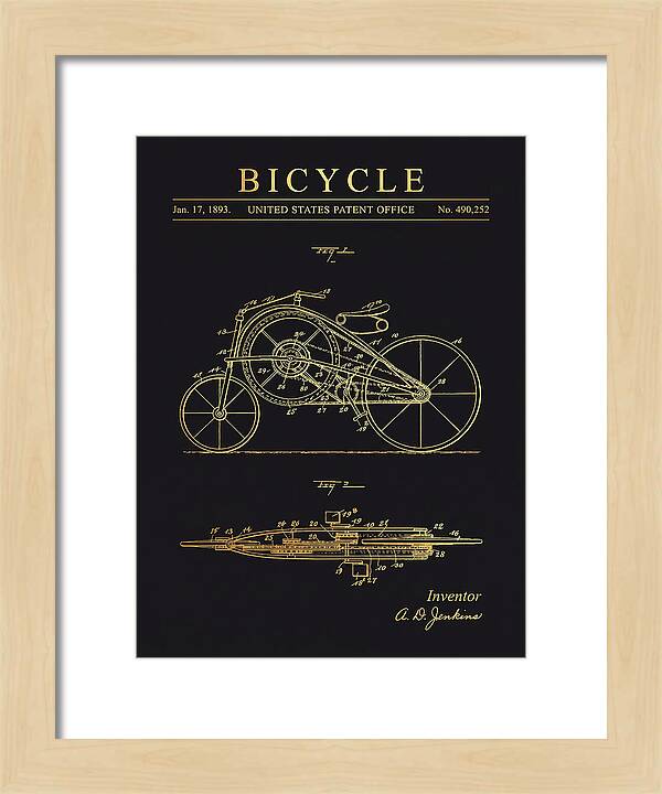 Bicycle Gold Patent Us490252a