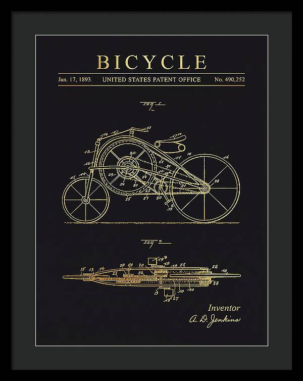 Bicycle Gold Patent Us490252a
