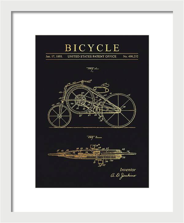 Bicycle Gold Patent Us490252a