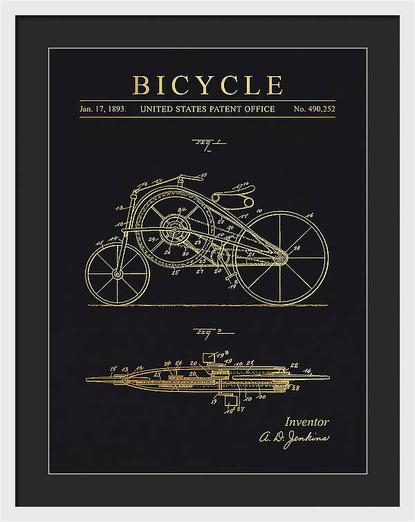 Bicycle Gold Patent Us490252a