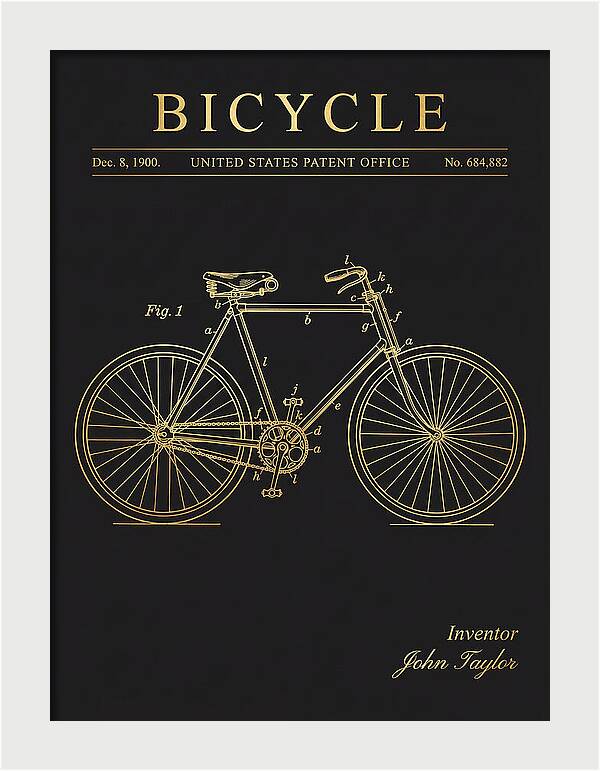 Bicycle Gold Patent Us684882a
