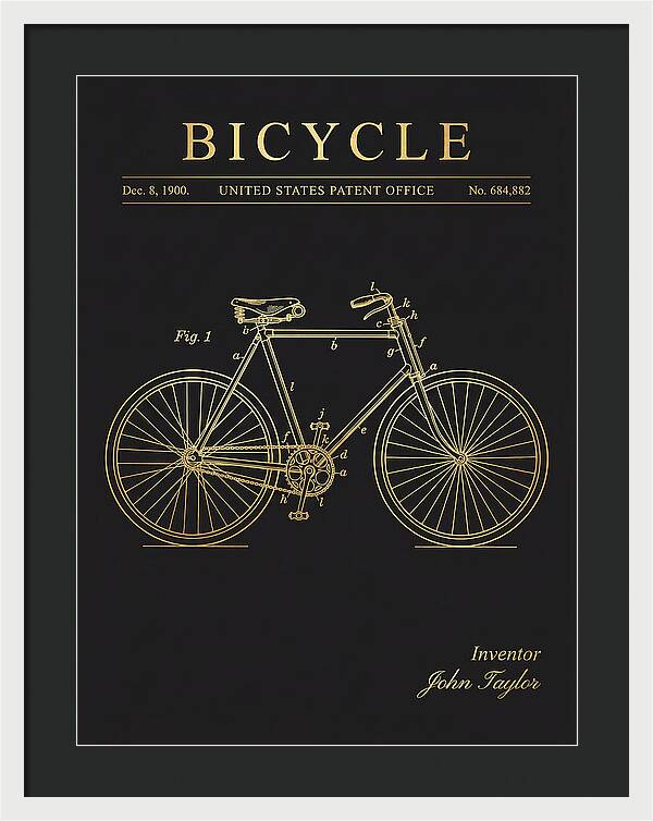 Bicycle Gold Patent Us684882a