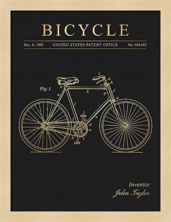 Bicycle Gold Patent Us684882a