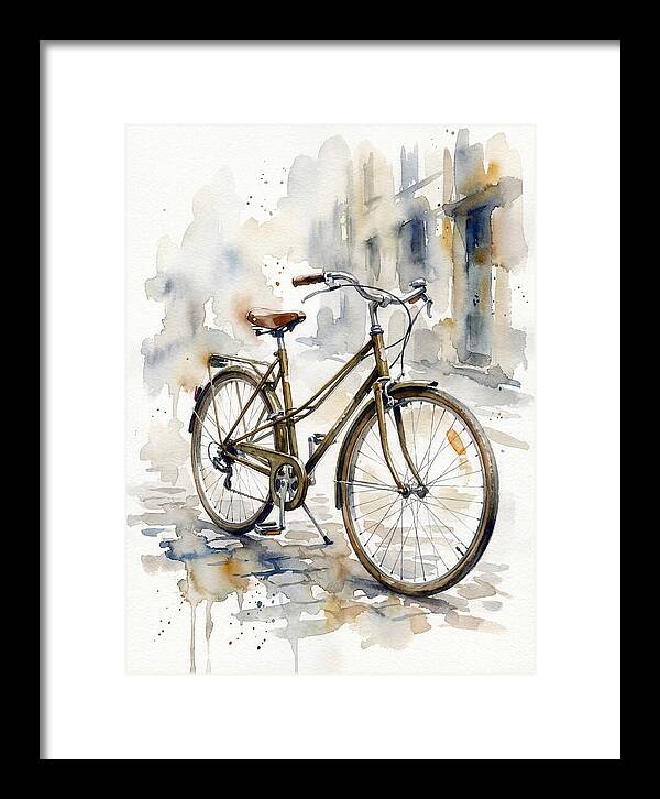 Bicycle In Watercolor Elegance