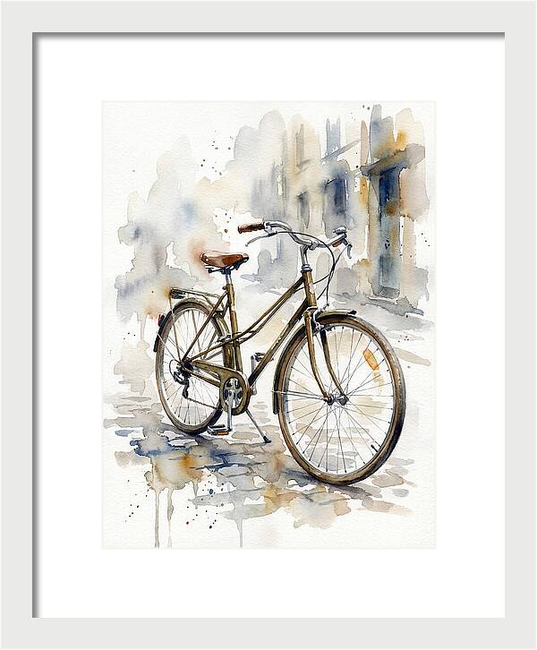 Bicycle In Watercolor Elegance