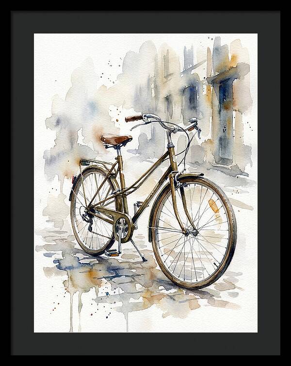 Bicycle In Watercolor Elegance