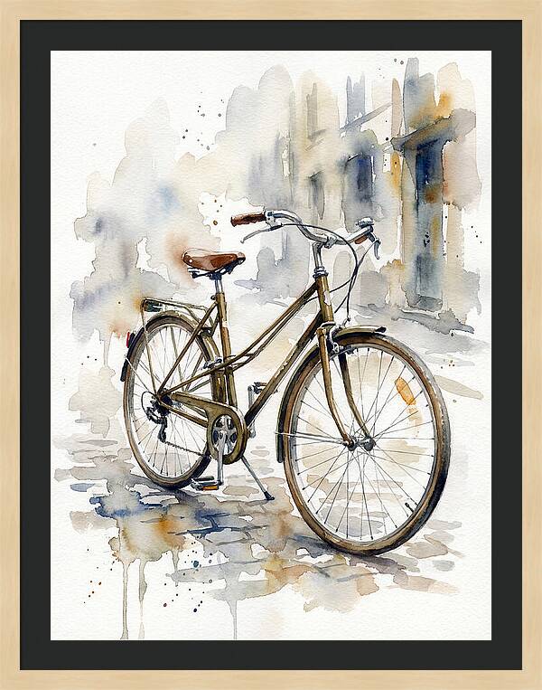 Bicycle In Watercolor Elegance