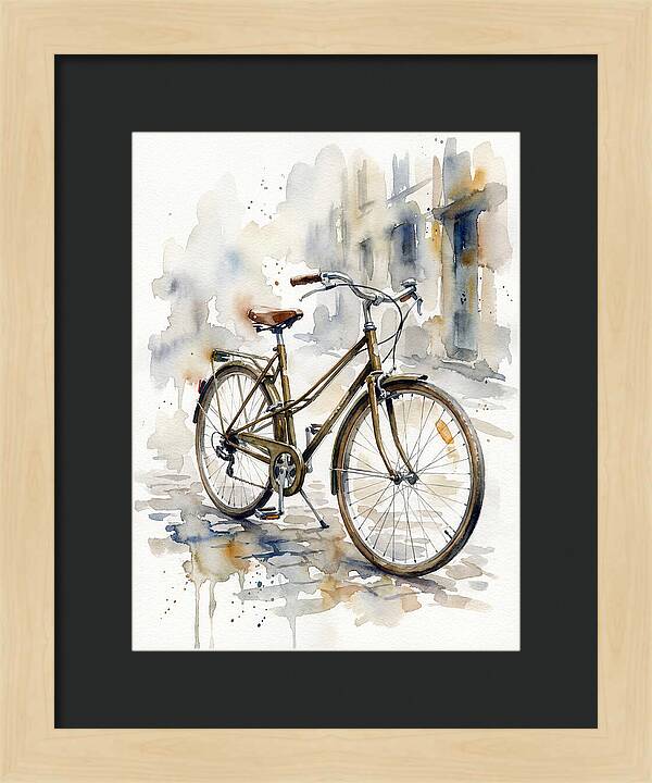 Bicycle In Watercolor Elegance