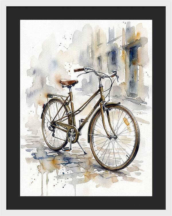 Bicycle In Watercolor Elegance