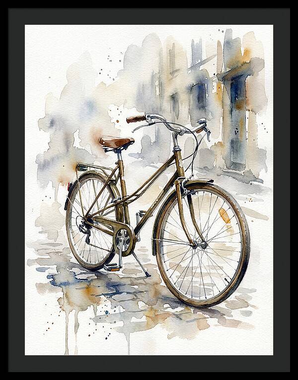 Bicycle In Watercolor Elegance