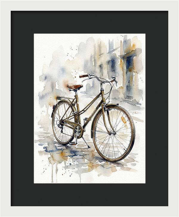 Bicycle In Watercolor Elegance