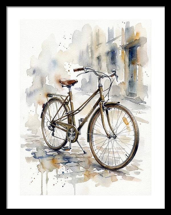 Bicycle In Watercolor Elegance