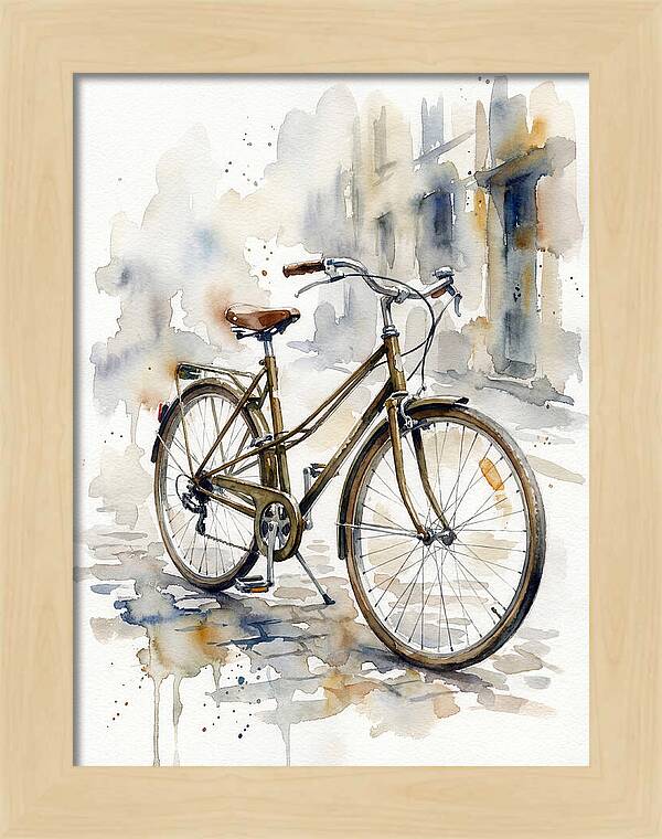 Bicycle In Watercolor Elegance