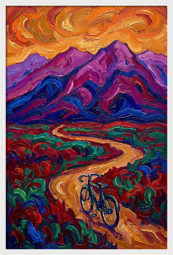 Bicycle Journey Through Vibrant Mountains