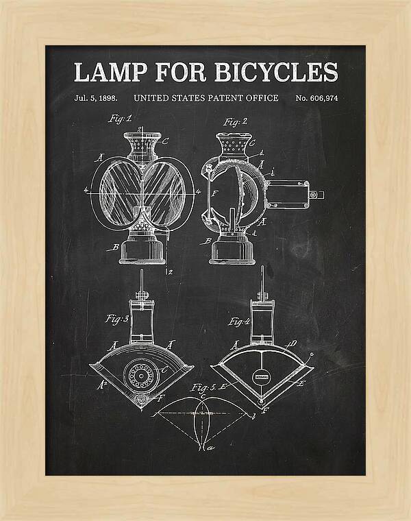 Bicycle Lamp Chalkboard Patent Us606974a